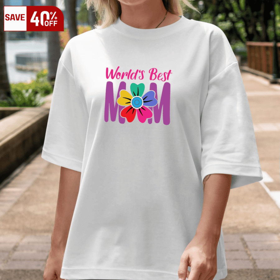 Best Mom White Oversized T-Shirt (Women)