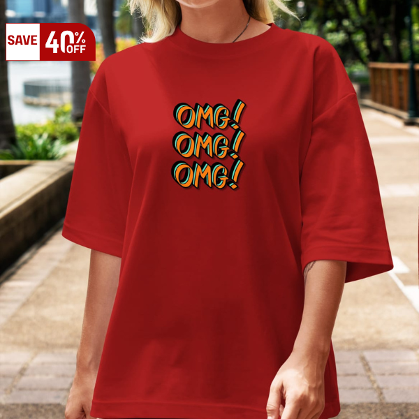 Trend Buzz Red Oversized T-shirt