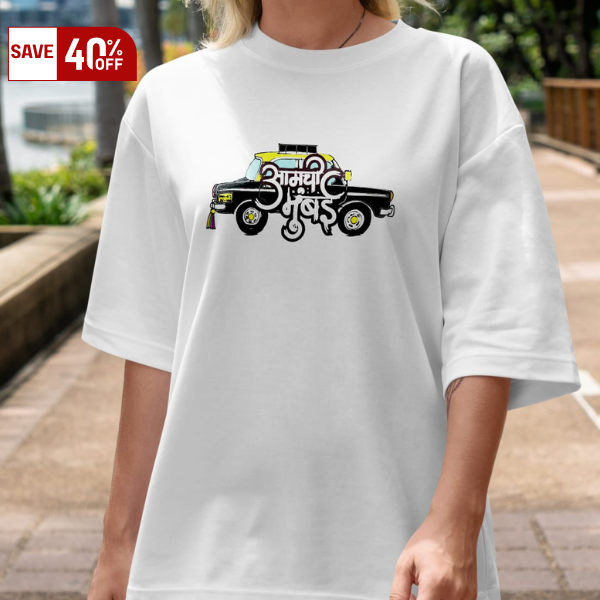 Bombay Vibes White Oversized T-shirt