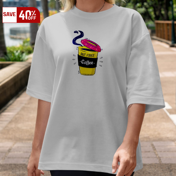Brewed Coffee White Oversized T-shirt
